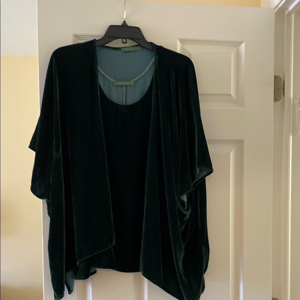 Dark Green Velvet Sleeveless Top